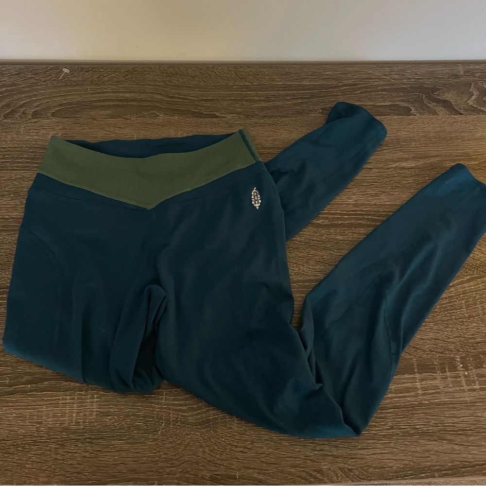 FP Movement Blue Green Colorblock Leggings - XS